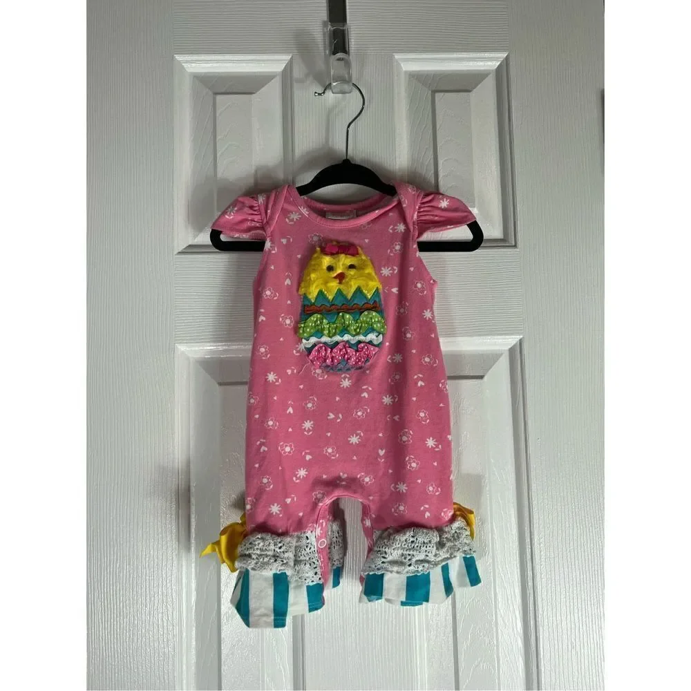 Ricrac Easter Girls Romper Size 3/6m